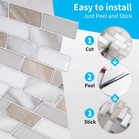 Step-by-step installation of 12x12 Peel And Stick Backsplash Tile Self Adhesive Mosaic For Kitchen Jade Design 6 Pack