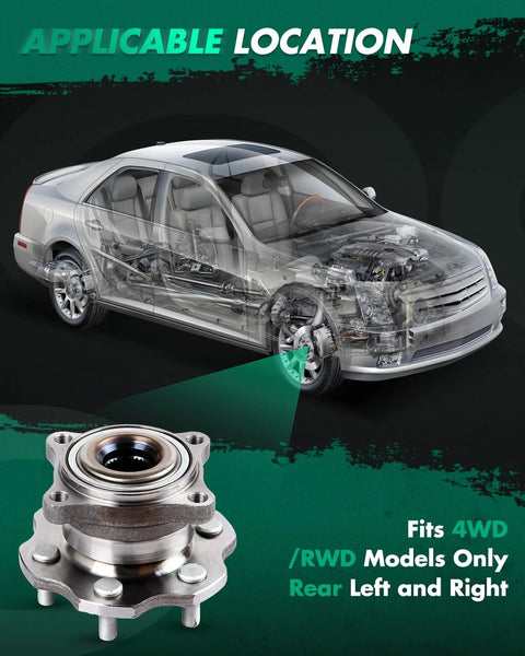 "Two Piece Wheel Hub Assembly Kit Fits Nissan Pathfinder Through 2009 Rear Hub Bearing 541003 No ABS Beefed Up Hub"