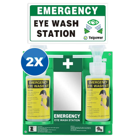 Grab And Go Portable Eye Wash Station Kit OSHA Approved Emergency Eye Wash Bottles Wall Mounted 16 Ounce 2 Pack Eye Flush System