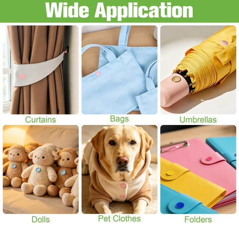 Best Value 408 Piece Plastic Snap Button Kit With Rainbow Color Organizer Case No Sew T5 Snaps 12mm applied to curtains, bags, umbrellas, dolls, pet clothes, folders