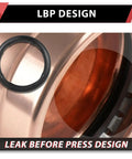 Close-up of 20 Pack 3 Inch X 3 Inch Copper Press XL Coupling No Stop Press Fit Plumbing Pipe Connector with LBP design.