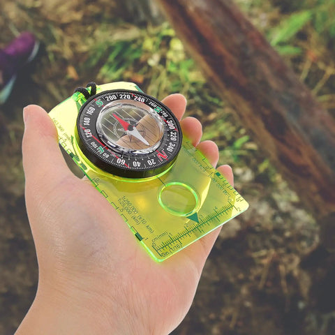 Portable Acrylic Hiking Compass For Outdoor Camping And Backpacking, Tiny Yet Mighty Mini Lightweight Navigation Tool in hand outdoors