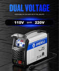 135 Amp 110V 220V Dual Voltage MIG Welder 3 In 1 Flux Core MIG Lift TIG And Stick Portable Welder on black background