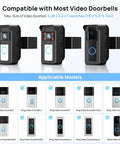No Drill Doorbell Mount Anti Theft Holder For Video Doorbells With 3 Way Adjustable Base displaying various compatible models.