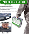 Person carrying DIYers Dream All In One Hardware Kit with 2000 carbon steel wood screws and nails in sturdy storage box