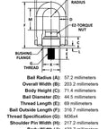 Heavy Duty Easy Torque Drill Bushing And Steel Replacement Wheel For Rotary Drilling Rigs 11000kg Load Rating 24494 Pro Grade Part Built Tough For The Daily Grind dimensions with measurements and specifications.