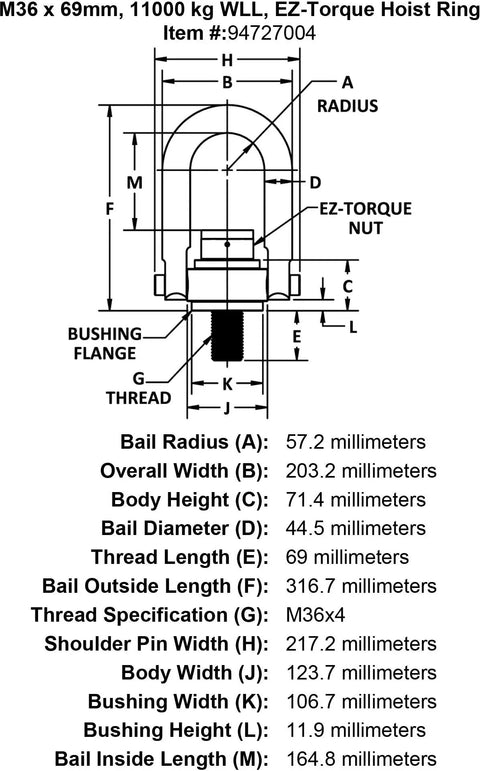 Heavy Duty Easy Torque Drill Bushing And Steel Replacement Wheel For Rotary Drilling Rigs 11000kg Load Rating 24494 Pro Grade Part Built Tough For The Daily Grind dimensions with measurements and specifications.