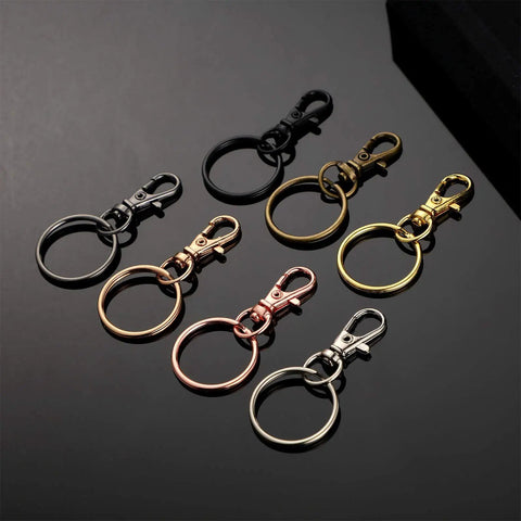 Heavy Duty 100 Piece Swivel Clasp Kit With Snap Hooks And Keychain Rings For Jewelry Making featuring assorted snap hooks and rings.