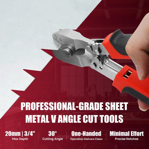 Heavy Duty Hand Sheet Metal Notcher Delivers Snap 30 Degree V Cuts For Hvac Ductwork And Thin Gauge Steel Rock Solid Frame With Snappy Safety Lock Guarantees Smooth Burr Free Trims And Tight Seal Joints Like A Champ