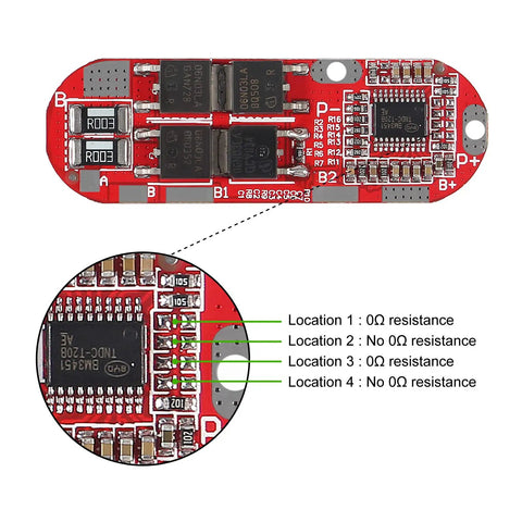 Five Piece Bulletproof BMS Battery Management System For 5 Series Lithium Ion Pack 21 Volt 25 Amp Continuous Charge And Discharge Protection Circuit Board showing detailed components.