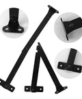 Six Pack Black Bronze Lid Support Hinges, Heavy Duty Rotatable Folding Lift Up Stays For Wooden Boxes Cabinets Cupboards, 4.33 X 0.43 Inches Folded Size, Includes Screws, Tough Metal Hardware.