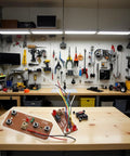 Four Way Remote Control Board For DIY Robotics With Two Way Transmitter And Receiver Maker Friendly Setup To Control Two Motors 27MHz RC Module For Car Robot Projects And Model Accessories in a workshop setting