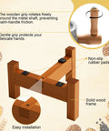 Diagram of wooden base details for Stone Grain Mill Grinder For Home Use With Hand Crank And Solid Wood Base