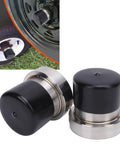 2 Pack Heavy Duty Trailer Bearing Protectors 2.441 Inch Diameter Stainless Steel Aluminum Alloy Wheel Bearing Guards close-up