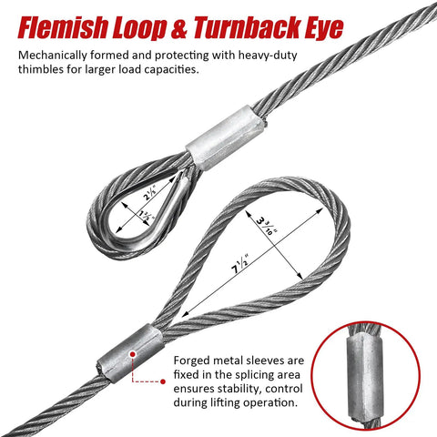 Heavy Duty Wire Rope Sling 0.5 Inch X 8.2 Feet Single Leg Choker Cable Rigging With Mechanical Flemish Loop Eyes Pro Grade Industrial Hauling Gear Built Like A Tank For The Daily Grind