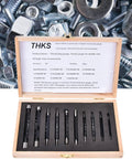 10 Piece Thread Plug Gauge Set For Metric And Imperial Threads Go No Go Pitch Diameter Measurement Tool in wooden case