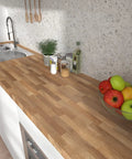 Kitchen with Wood Peel And Stick Wallpaper for Cabinets and Countertops Self Adhesive Removable Faux Wood Planks 15.7 Inch by 393 Inch