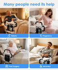 Elderly and pregnant woman using Heavy Duty Bed Rail For Elderly Safety With Dual Handles, Adjustable To 600 Lbs