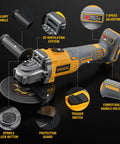 Beast Mode Brushless Cordless Angle Grinder 4.5 Inch for 20V Max Batteries with 3 speed adjustment and auxiliary handle