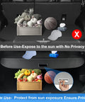 Before and after use of Retractable Cargo Cover For Subaru Crosstrek 2024 2025 2026, showcasing trunk privacy shade screen effect.