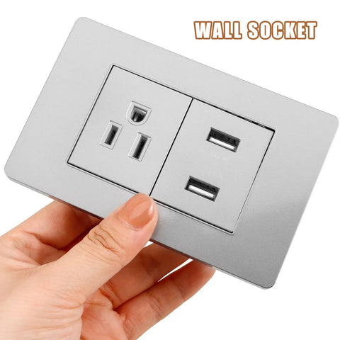 15 Amp Us Standard Wall Outlet With Dual Usb Charging Ports, Built Tough Pp Housing With Genuinely Solid Bronze Contacts, No-Hassle Hookup For Desk Lamps And Bedside Tables, Secure Screw Mount Receptacle in hand.