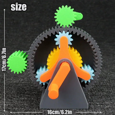 DIY Mechanical Gear Transmission System Principle Kit Planetary Gear Model showing colorful gears, size 17cm x 16cm