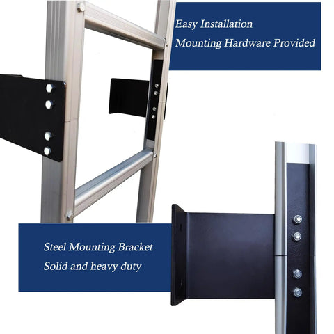 Basement Window Well Ladder 10 Rung 9ft Heavy Duty Aluminum Fire Escape Ladder With 300 Lb Load Capacity Humidity Resistant Egress Ladder For Bunk Beds And Emergency Exit Weatherproof Industrial Grade with steel mounting brackets