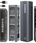 Compact 76 In 1 USB Charged Electric Screwdriver Kit for electronics repair with screwdriver, 76 bits, and USB cables shown.