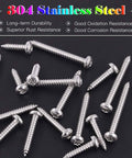 50 Pack Number Eight One Half Inch Torx Security Sheet Metal Screws Button Head Tamper Resistant Stainless Steel 304 displayed