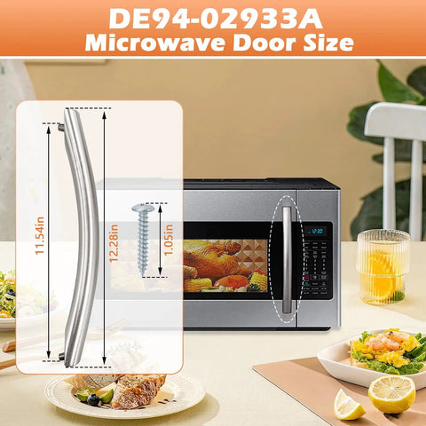 Microwave Door Handle Replacement That Fits Like A Boss For A Wide Range Of Models ME16A4021AS MC17F808KDT featured with dimensions