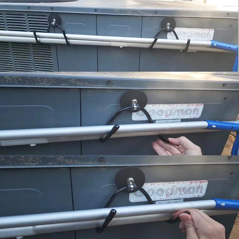 2 Pack Heavy Duty Magnetic Garage Hooks With Rubber Coated Magnets organizing tools on a steel surface