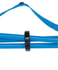 Ultralight Tri Leg Camping Stool With Powder Coated Steel Frame For Maximum Stability, folded with strap, Gray Ocean color.