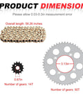 Drive Sprocket And Chain Kit With Bolts 428VM X Ring 118 Links For XR100R 1985 2003 And CRF100F 2004 2013 Includes 50T Rear Sprocket And 14T Front Sprocket And Bolts product dimensions