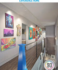 Gallery hallway with vibrant art, lit by 8.5W Dimmable H Track Lighting Heads 600LM CRI90 4000K Cool White Matte White Pack Of 4