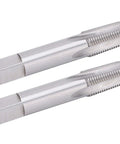 2 Pack HSS Thread Taps 1 8 28 High Hardness Metalworking Tools For Repair And Threading In Iron Steel Aluminum And Carbon Materials Durable Abrasion Resistant Heavy Duty Pro Grade Set For Industrial Grade Fast Cut, two silver taps