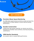 Direct Swap Front Abs Wheel Speed Sensor 2 Pack For Chevy Trailblazer Gmc Envoy Buick Rainier Ssr shown with installation information.