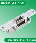 Heavy Duty Electric Door Strike Lock Fail Secure 12Vdc Access Control Setup For Warehouses showing the fail-secure design with smooth latch.