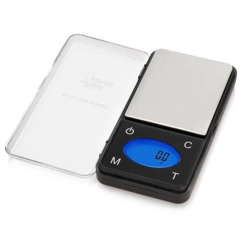 Ultra Slim Digital Pocket Scale 600g Capacity At 0.1g Increments With Counting Feature, compact with blue LCD display