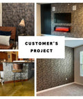Customer project showcasing Metallic Textured Wallpaper in Black and Gold Industrial Distressed Vibe, Traditional Un-Prepasted Wallpaper, 20.8 in by 786 in (114 Sq Ft), Durable Odorless Stain-Resistant and Strippable, Easy to Install for Beginners, Adhesive Not Included.