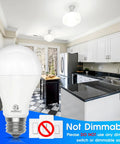 Super Bright A21 LED Bulb 150 Watt Equivalent in modern kitchen setting, showcasing soft white 2700K light, non-dimmable