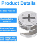 Straight Up Solid Cam Connectors And Lock Nuts For Cabinets Drawers And Wardrobes 12 Piece Zinc Alloy Furniture Hardware Kit No Sweat Assembly Heavy Duty Joint Fasteners For Dressers Shelves Built Tough At 14 6 mm By 11 5 Mm, zinc alloy connector with secure interlocking design.