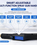 Powerful 1700W Portable Steam Cleaner With High Pressure Dry Vapor At 120 Degrees C - multi-function spray gun handle with modes and spotlight.