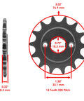 Black Drive Chain And Sprocket Kit For Honda CMX250C Rebel 250 Motorcycle 1985 To 2016 front sprocket dimensions