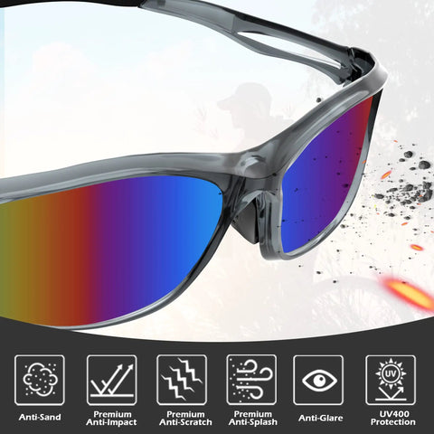 Close-up of 12 Pack Wraparound Safety Glasses Goggles ANSI Z87.1 Impact Resistant Scratch Resistant Protective Eyewear Green Lightweight