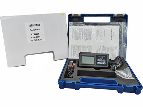 Vibe Meter Vibrometer For Machinery With RS232 Software And USB Cable Measures 0.01 To 400 mm/s For Onsite Quality Control, Commissioning, And Predictive Maintenance. Kit with case, sensor, cables, and manual