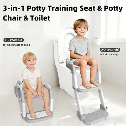 Kickstart Your Tot Seamless Transition With This Upgrade 3 In 1 Potty Training Seat And Step Stool Featuring Rock Solid Non Slip Base Soft Grip Handles Foldable Design For Boys And Girls