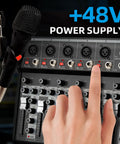 Hand adjusting 7 Channel Audio Mixer With Bluetooth Interface 16 Bit DSP Effects 48V Phantom Power