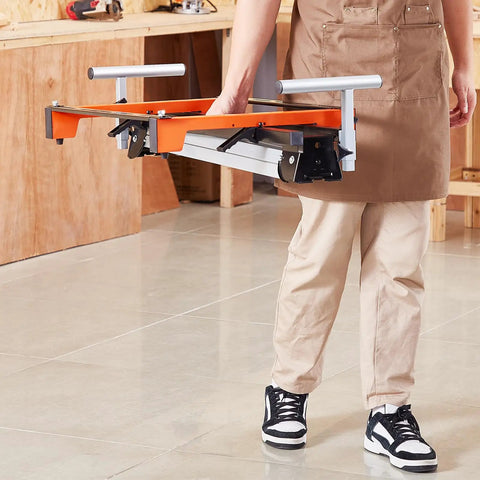 80 Inch Collapsible Miter Saw Work Table With Heavy Duty Rollers And Extendable Slide Rail Holds 300 Lbs Folds Flat For Easy Garage Transport Delivers Rock Solid Cutting Precision Anytime