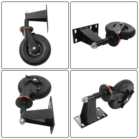 Heavy Duty 8 Inch Fence Gate Wheel Roller With Silent Rubber Tread And Bulletproof Steel Core Quick U Bolt Install Replacement Caster views