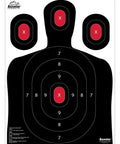 Silhouette Shooting Target Bulk Pack of 50 in Black 18 by 24 Inches With Multiple Aiming Zones for Indoor and Outdoor Range Practice